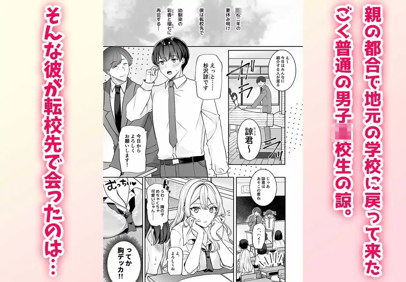再会した幼馴染と流れで3Pしちゃう話 – hitomi raw無料エロ漫画（同人誌）サンプルエロ画像 1